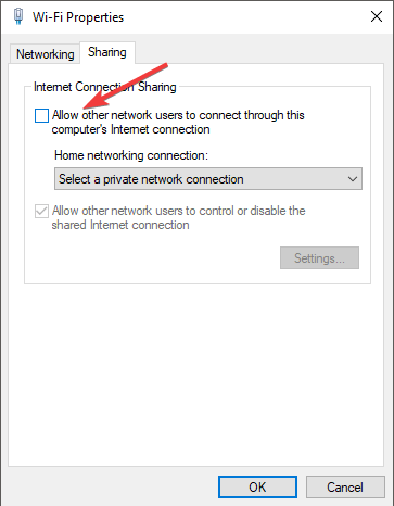 Wifi properties allow other network users to connect - Wireless card doesn't support wifi hotspot creation win 10