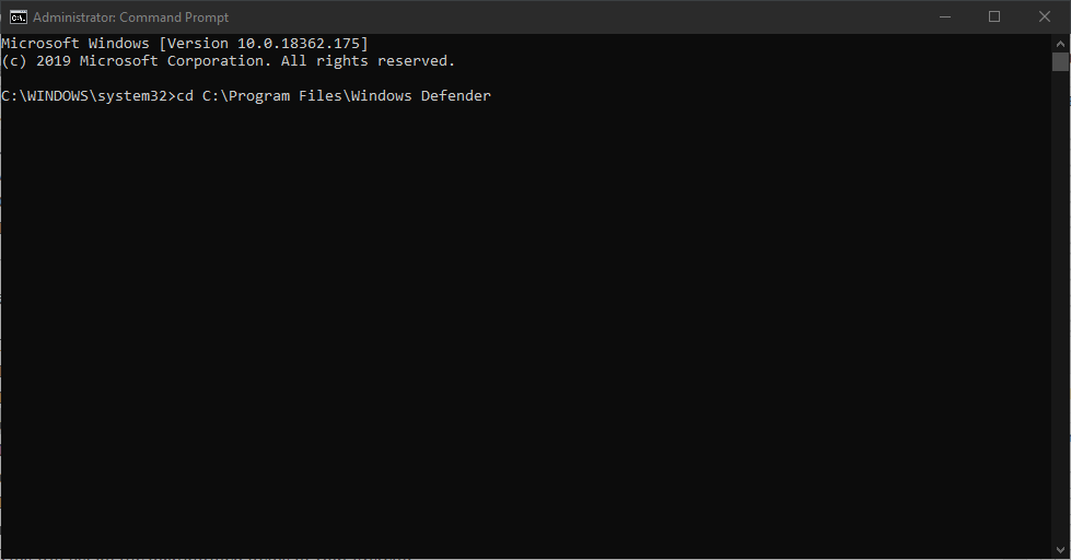 run command prompt restore files windows defender Windows 10 defender deleted my files