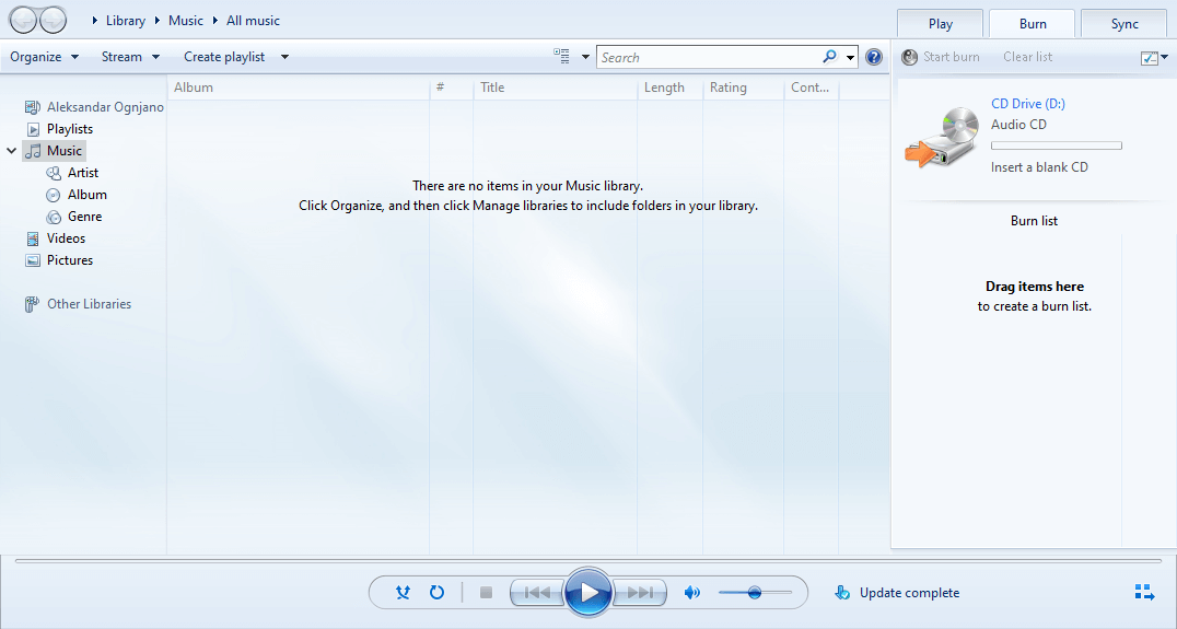 burn files WMP Windows Media Player cannot burn some of the files