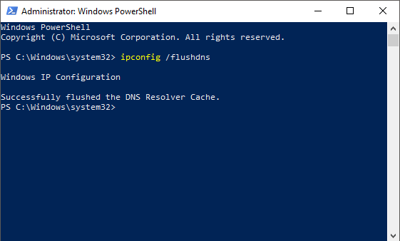 Windows PowerShell Admin flushdns command - DHCP server keeps stopping