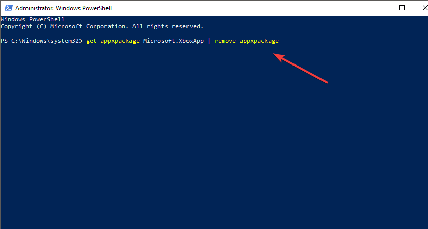 Windows PowerShell with command - This game doesn't allow sharing to xbox live