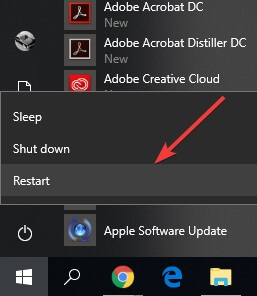 Windows restart button - Adobe scanner doesn't support presets