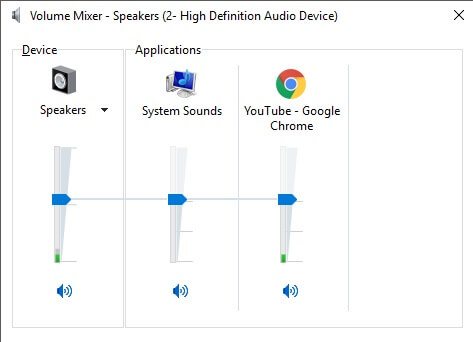 Windows sound mixer - Browser doesn't support changing the volume