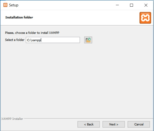 Chagen XAMPP installation folder
