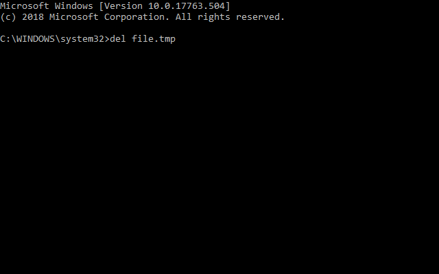 Del command windows 10 deleted 0 bytes