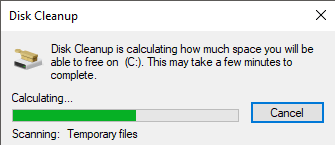 disk cleanup loading - recovery drive is full