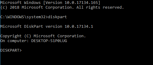 diskpart commant prompt windows 10 autochk not found