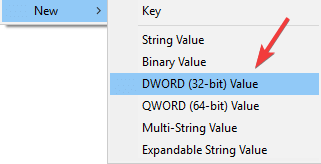 new DWORD Value system registry - network admin applied group policy