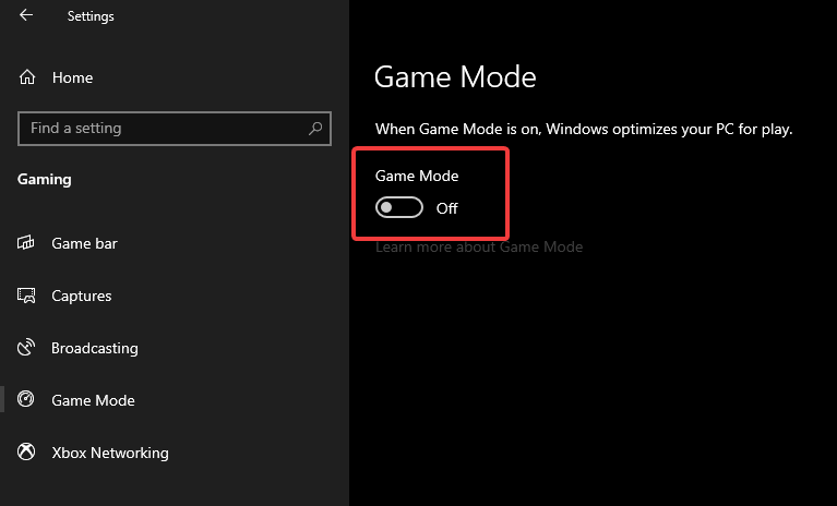 disable Game Mode pc goes to desktop while gaming