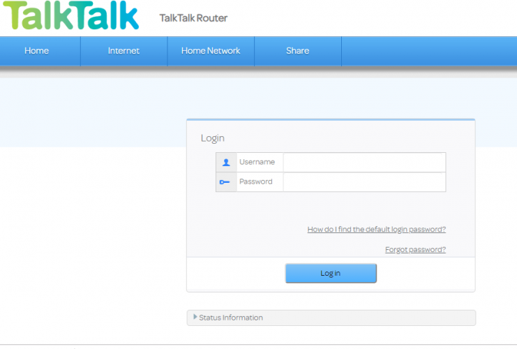 Talk Talk router configuration login page xbox live error code 0x800c0005