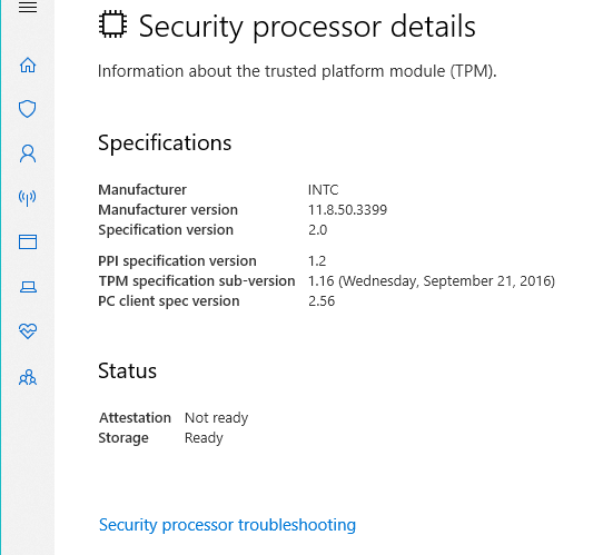 windows security procesor Something Went Wrong Keyset Does Not Exist
