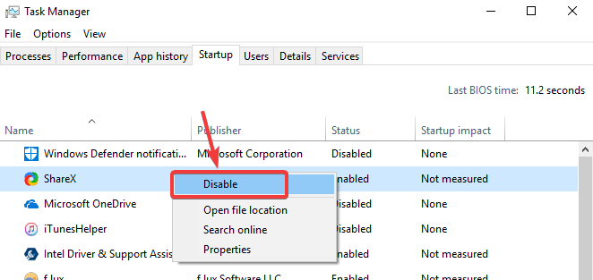 task manager disable any enabled processes - Silhouette won't update