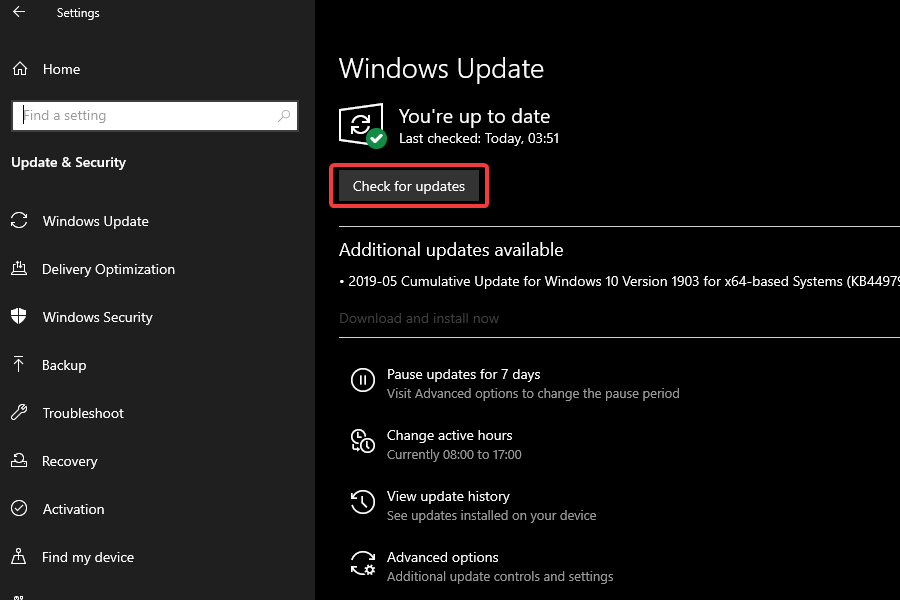 check for windows updates the instruction at referenced memory windows 10