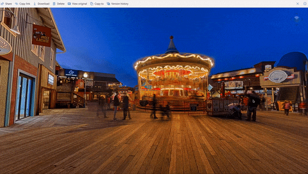 OneDrive 360 degree panorama photos
