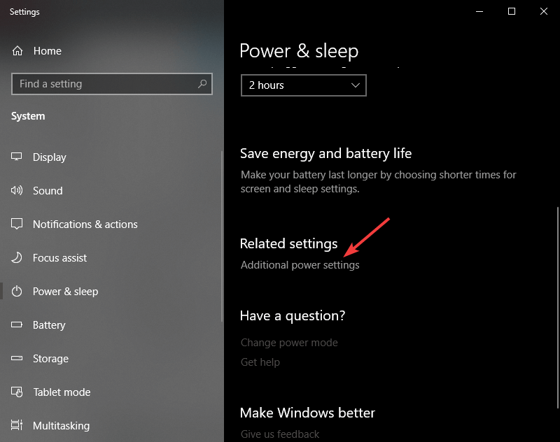 Additional power settings - windows 10 turns off instead of sleep -