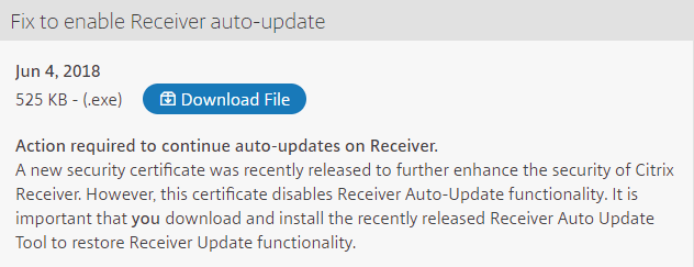Citrix auto-update - citrix receiver a fatal error occurred windows 10