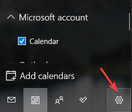 Cog wheel calendar app - Windows 10 calendar app not showing events