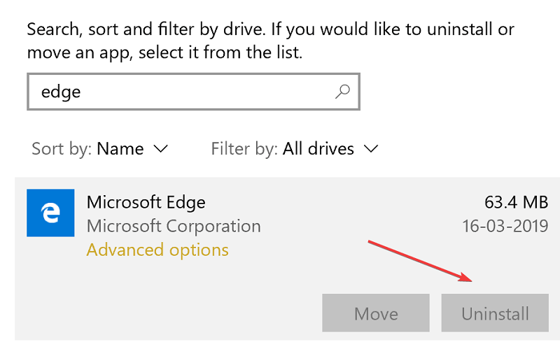 You can also uninstall and re-install Edge to rule out browser errors in dealing with internal server error in Windows 10