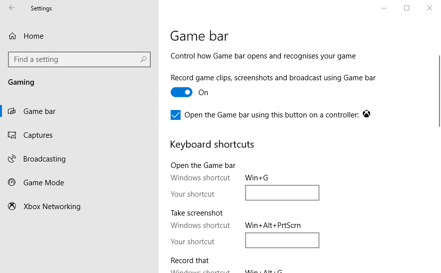 Game bar settings gaming features aren't available for the windows desktop