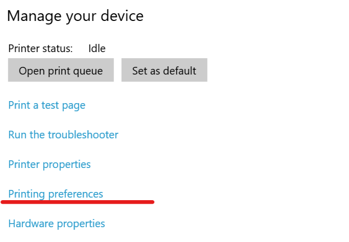 Printing Preferences Windows 10 why my printer does not print the whole page