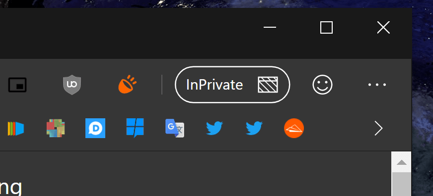 microsoft edge canary new inprivate mode
