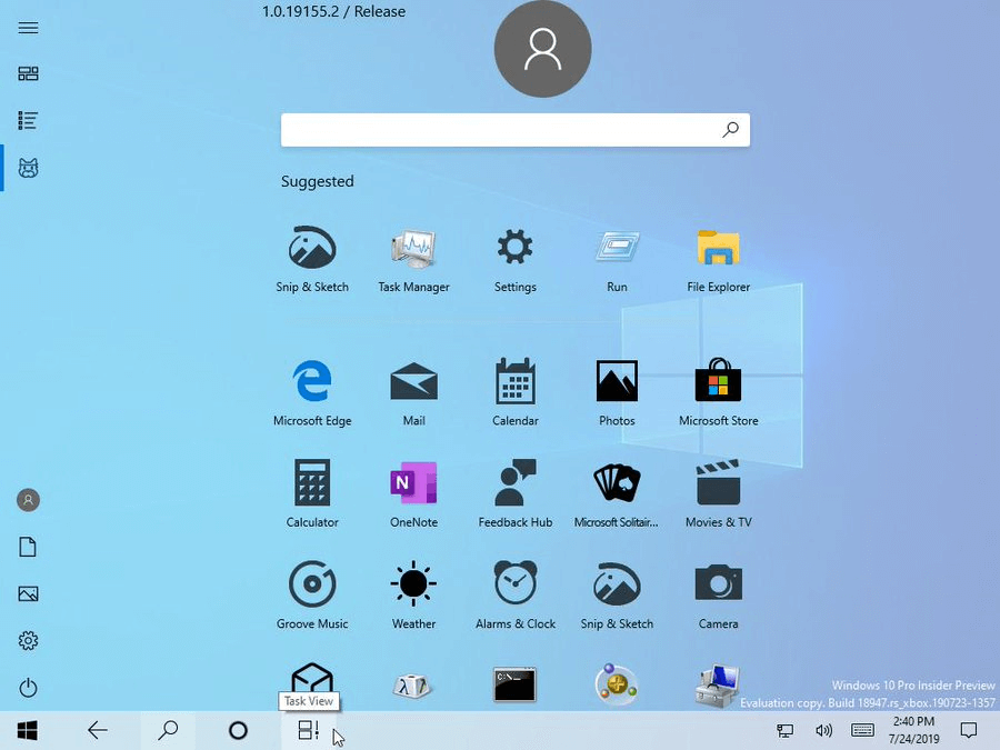 leaked new design start menu windows 10