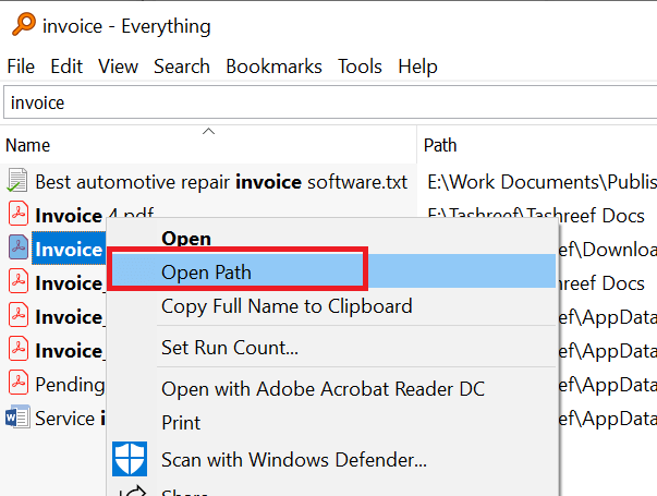 Locate Files and folder in a different location