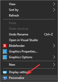 Personalize option on Desktop - Taskbar turned white Windows 10