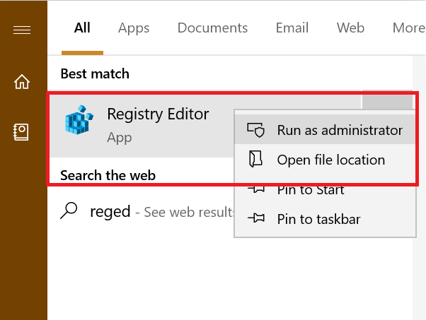 Run Regedit as Admin Windows 10 registry error writing the value's new contents