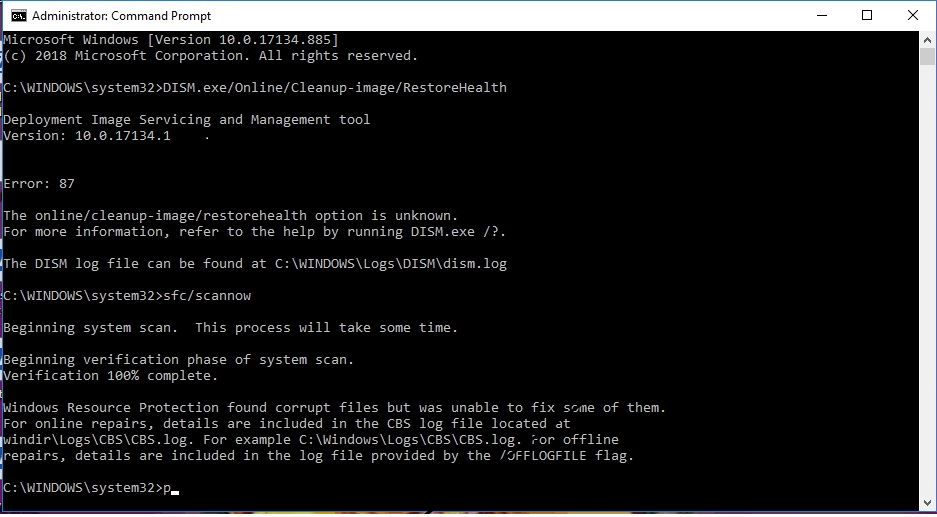 How to fix sfc/scannow error on Windows Defender