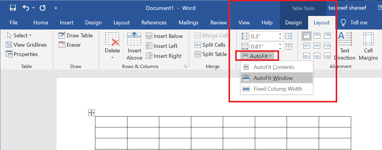 How To Adjust Table In Word