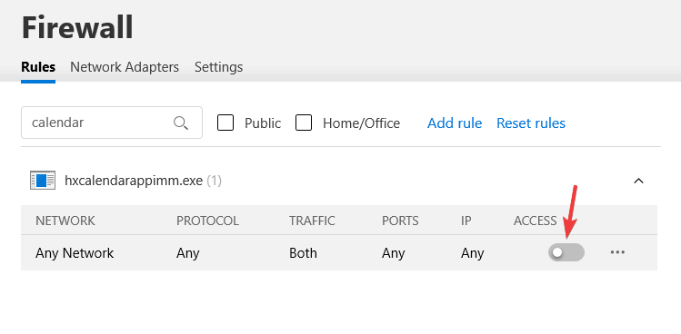 Toggle access for Calendar app -windows 10 calendar not syncing with gmail/outlook