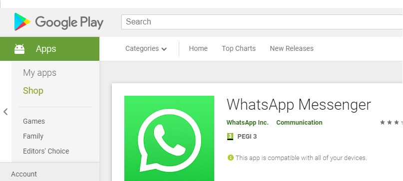 WhatsApp screenshot PlayStore installation - THis versions of whatsapp has expired