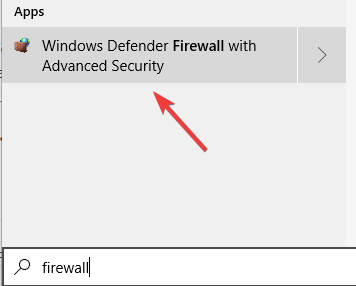 firewall in cortana search box - microsoft whiteboard doesn't work