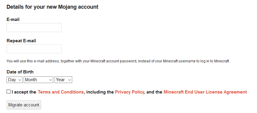 migrate to mojang account transfer minecraft account