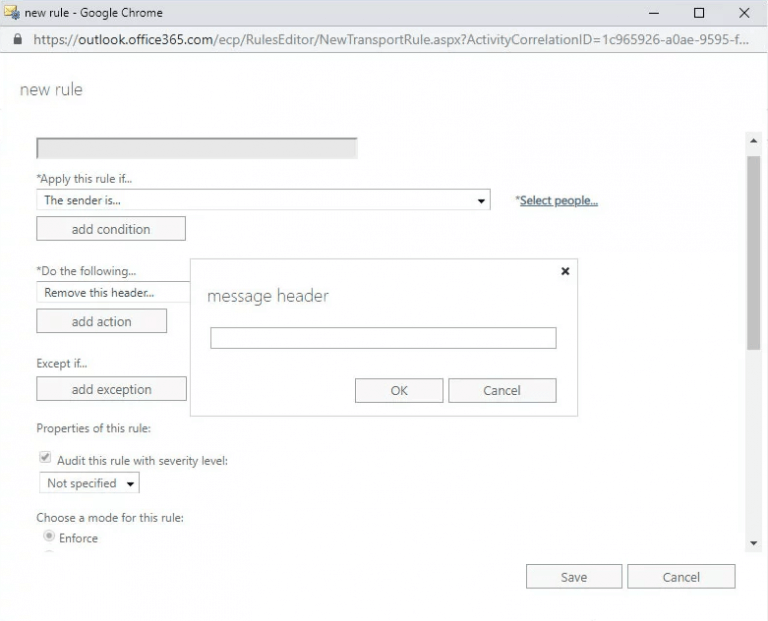 Office 365 Webmail injects your IP address in email headers