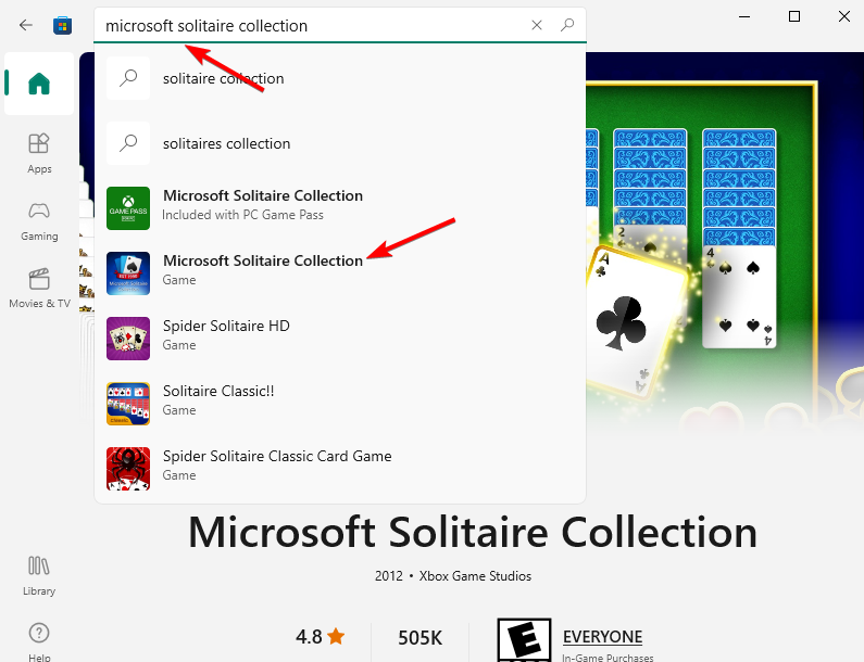 collection deleted solitaire update windows 10