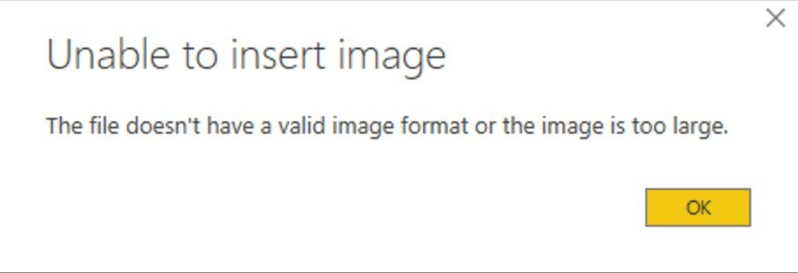 power bi error unable to load image