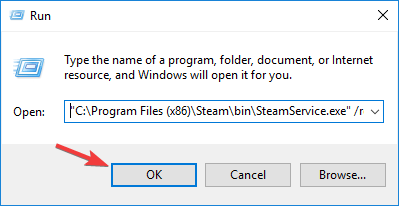 steam service repair run window Steam failed to add firewall exception 