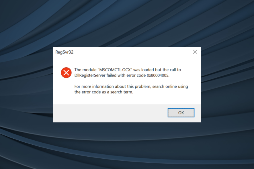 fix the module mscomctl.ocx failed to load error