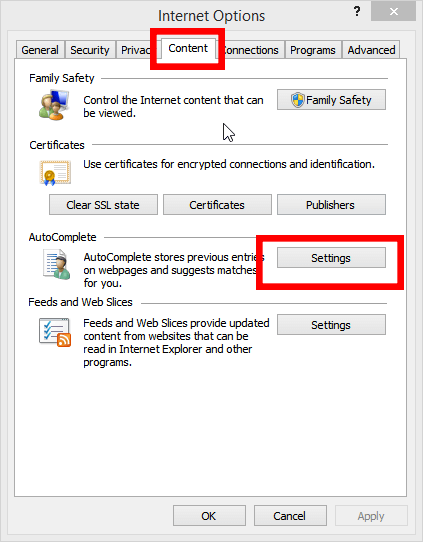 autocomplete settings Browsing History Does Not Delete 