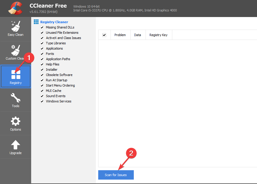 Ccleaner registry fix - Origin application error on shutdown