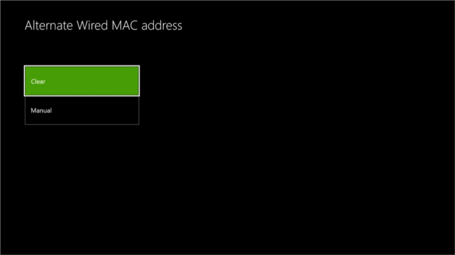 Xbox one clearing mac address