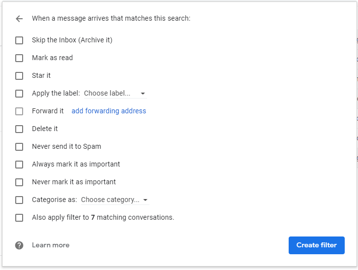 Filter settings for custom filers gmail how to make emails go to a specific folder