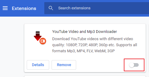 A Chrome extension's turn off button chrome continue where you left off not working