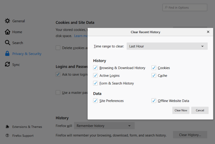 firefox clear recent history Browsing History Will Not Clear 