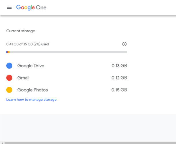 Google storage page gmail account not receiving emails