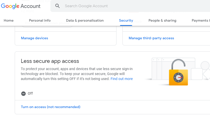 Less secure app option gmail keeps asking for password