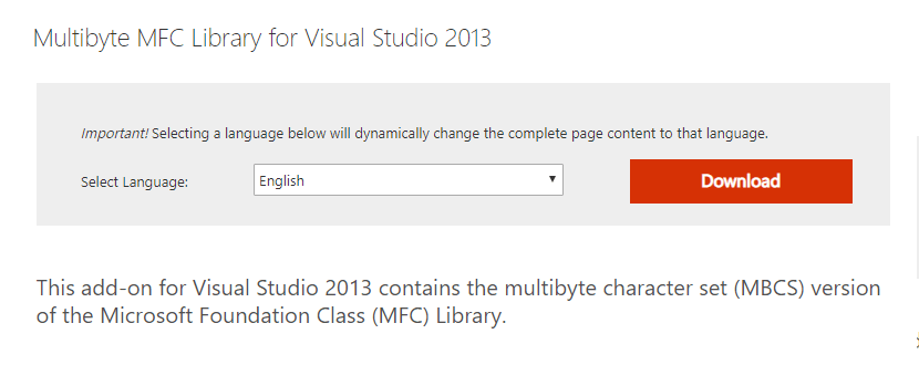 Multibyte MFC library Visual Studio 2013 - origin error bad image