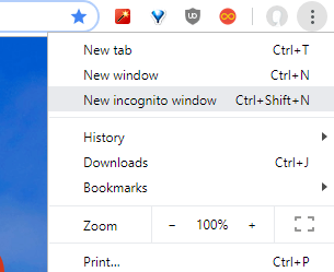 The New incognito window option gmail autocomplete not working